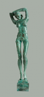  Figura femenina de bronce patinat. 2014. 33cm.