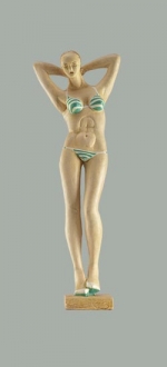 Figura femenina policromada de terracota. 2008. 40cm.