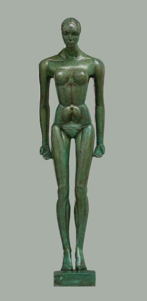 Patinated bronze figure. 2014. 53cm