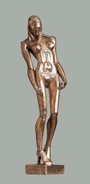 Polished brass figure. 2017. 38cm.