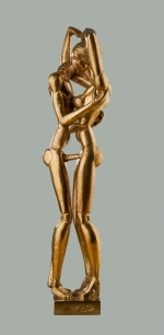  Polished bronze couple. 2015. 42cm.