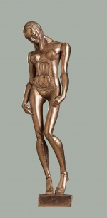  Polished brass figure. 2017. 38cm.